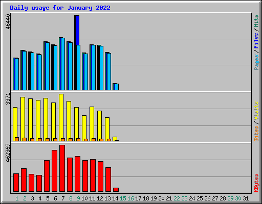 Daily usage for January 2022