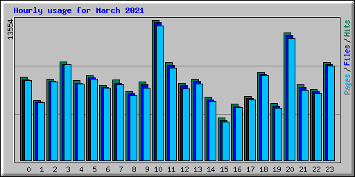 Hourly usage for March 2021